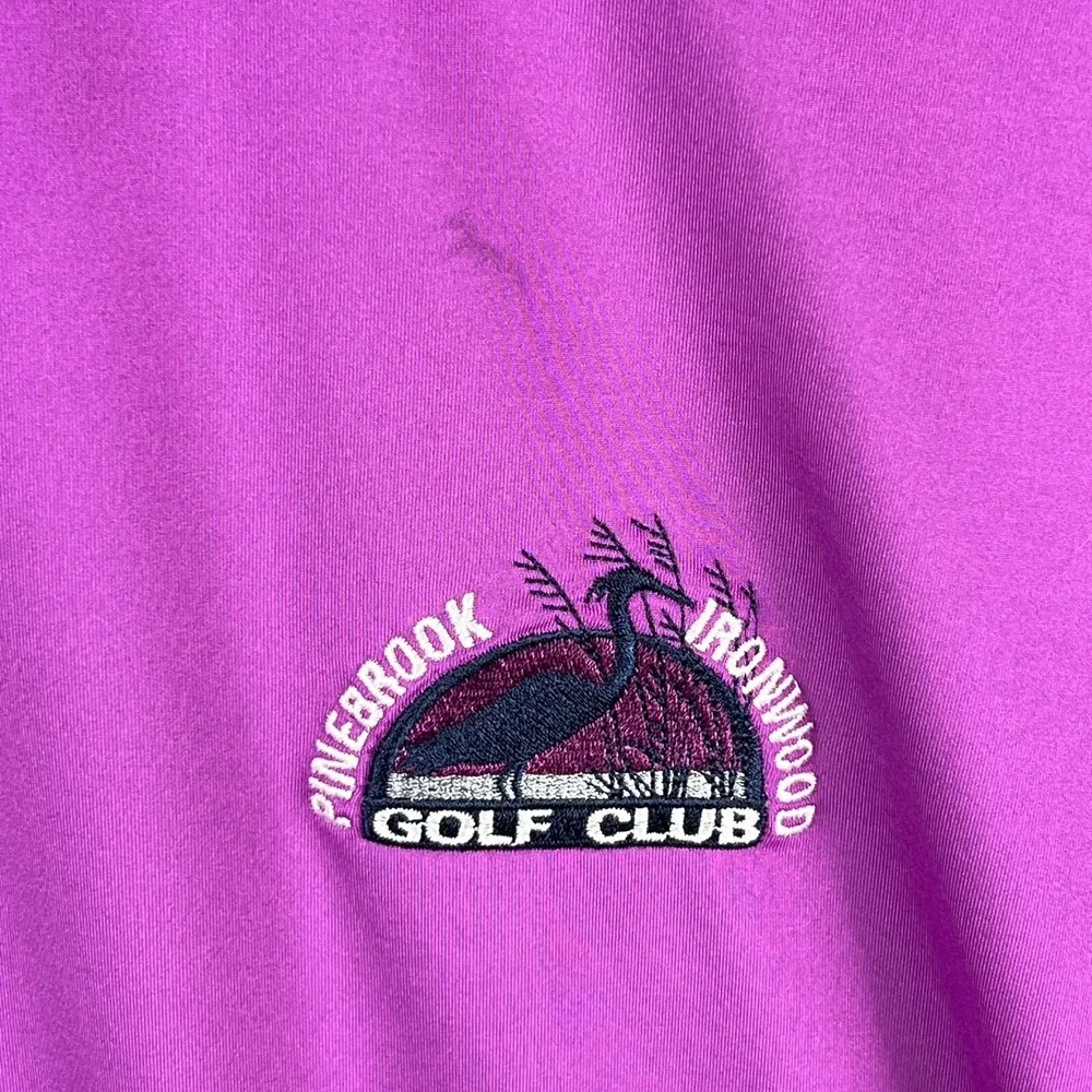 FootJoy FJ Golf Men's Polo Shirt‎ Collar Logo PINK Magenta Ironwood Golf Club